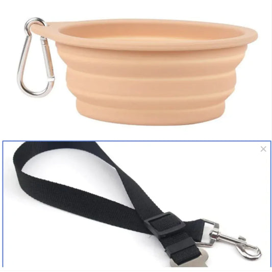 Waterproof Dog Bed + Bowl & Strap
