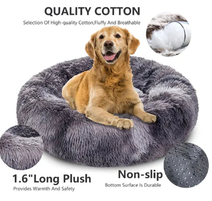 PawEase Fluffy Donut Pet Bed