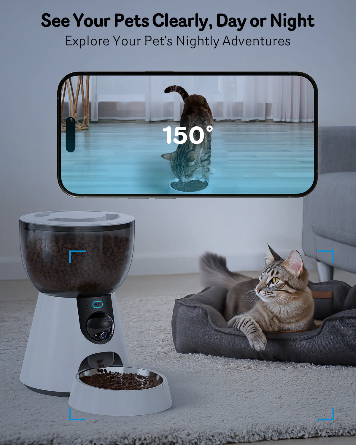 PawEase Automatic Cat Feeder with Camera
