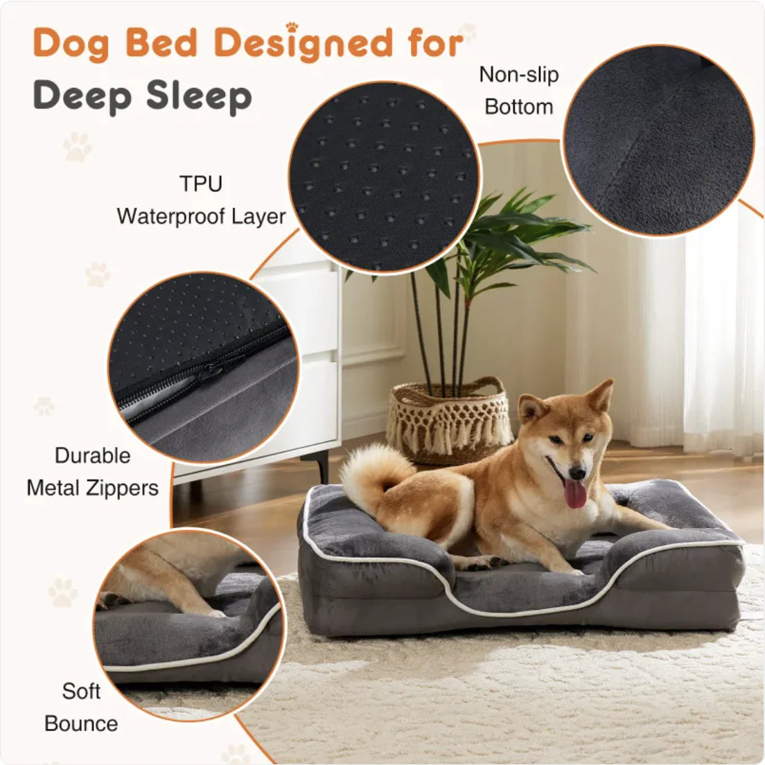PawEase Memory Foam Pet Bed