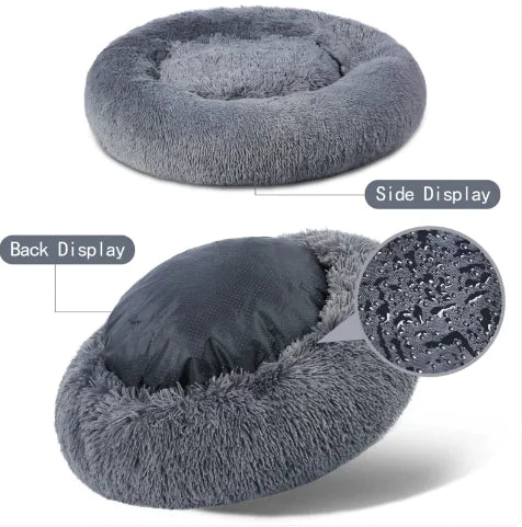PawEase Fluffy Donut Pet Bed