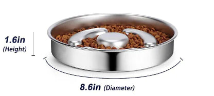 PawEase Pet Slow Feeding Bowl with Stainless Steel Neck Protector