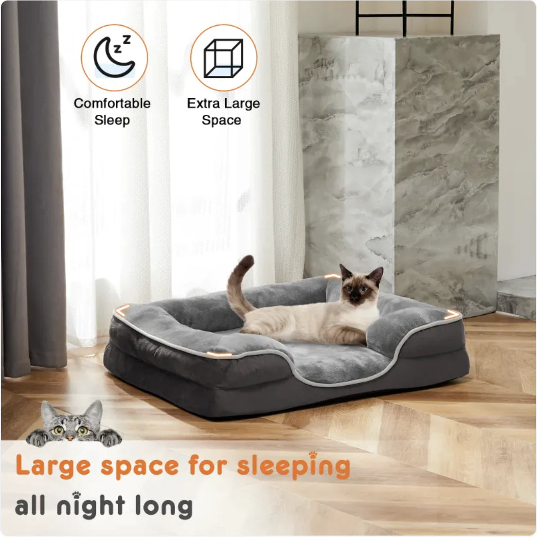 PawEase Memory Foam Pet Bed