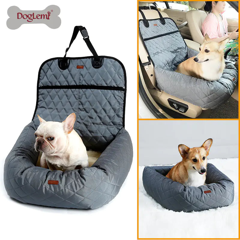 PawEase Multifunctional Pet Car Bed with Thick Cushion