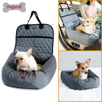 PawEase Multifunctional Pet Car Bed with Thick Cushion